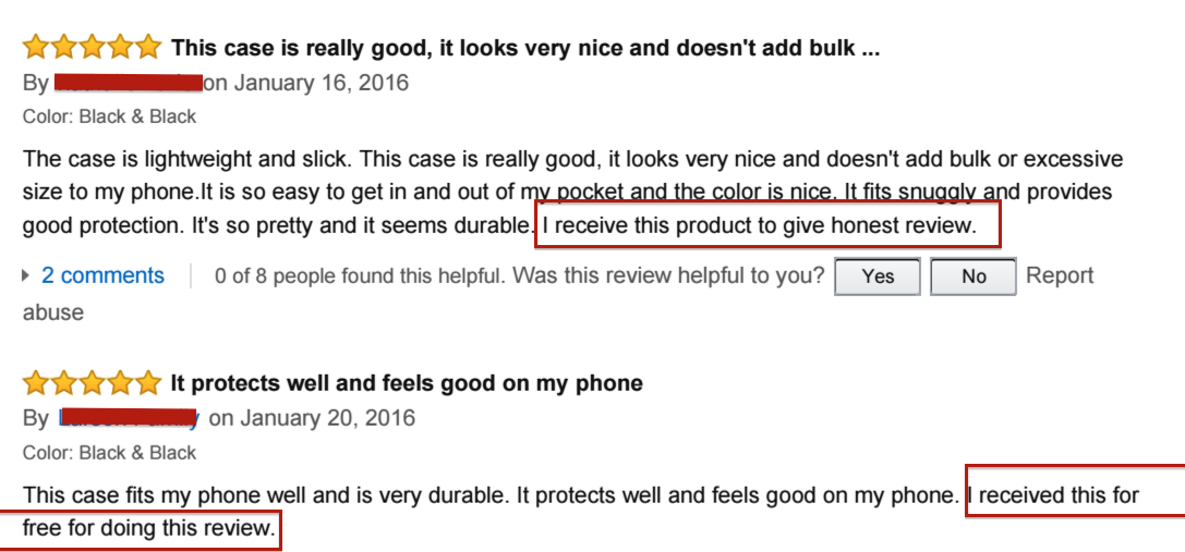 bogus reviews on Amazon