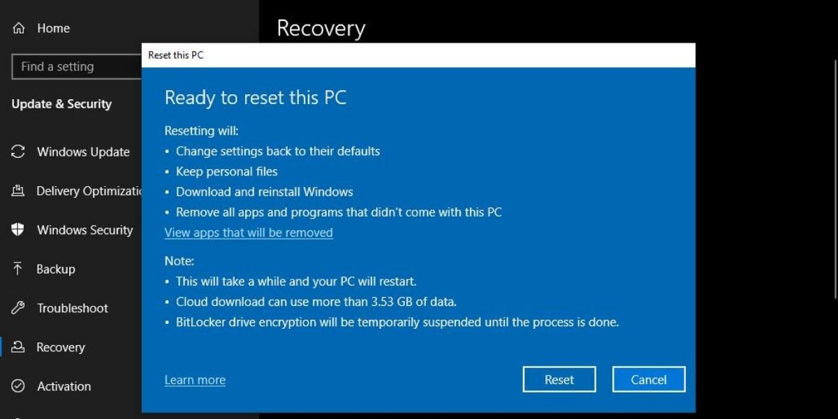 Learn How To Reset On Windows 10