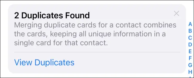 Duplicate contacts on iphone