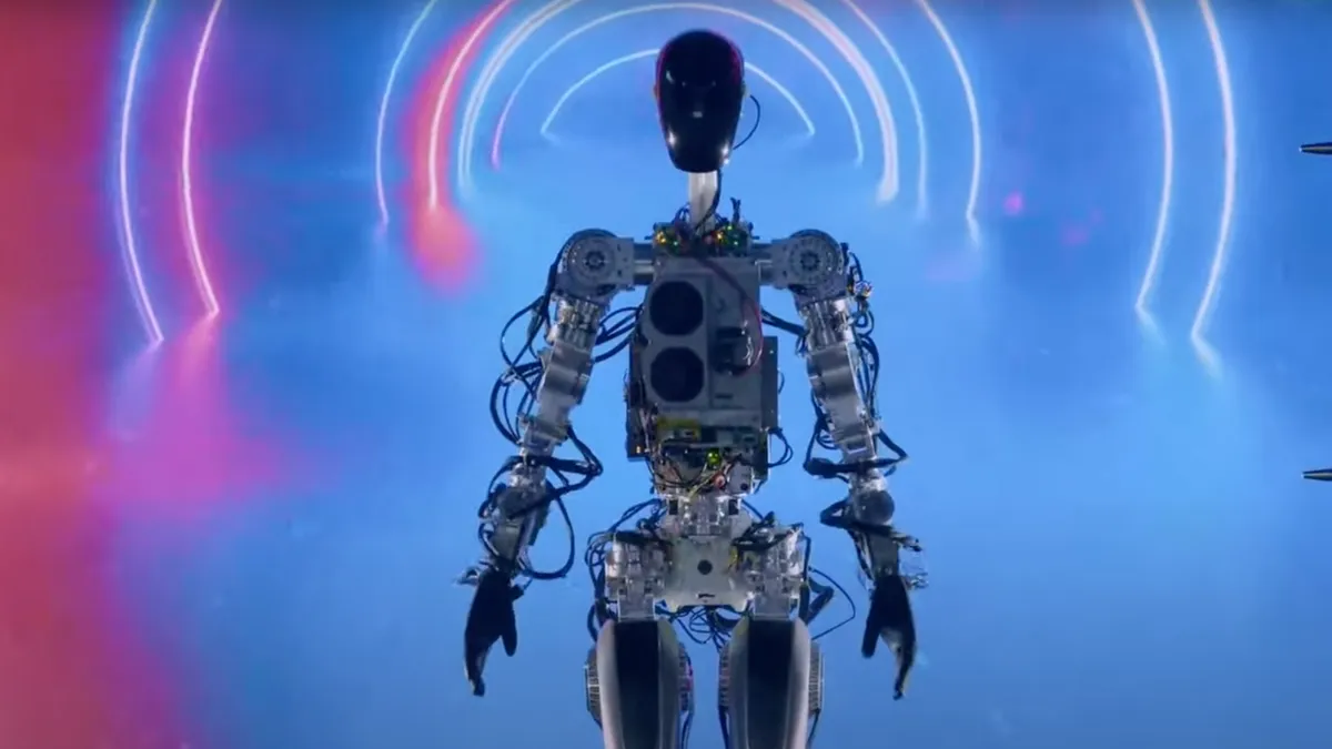 The bipedal robot, which the Tesla CEO envisions being sold as a 