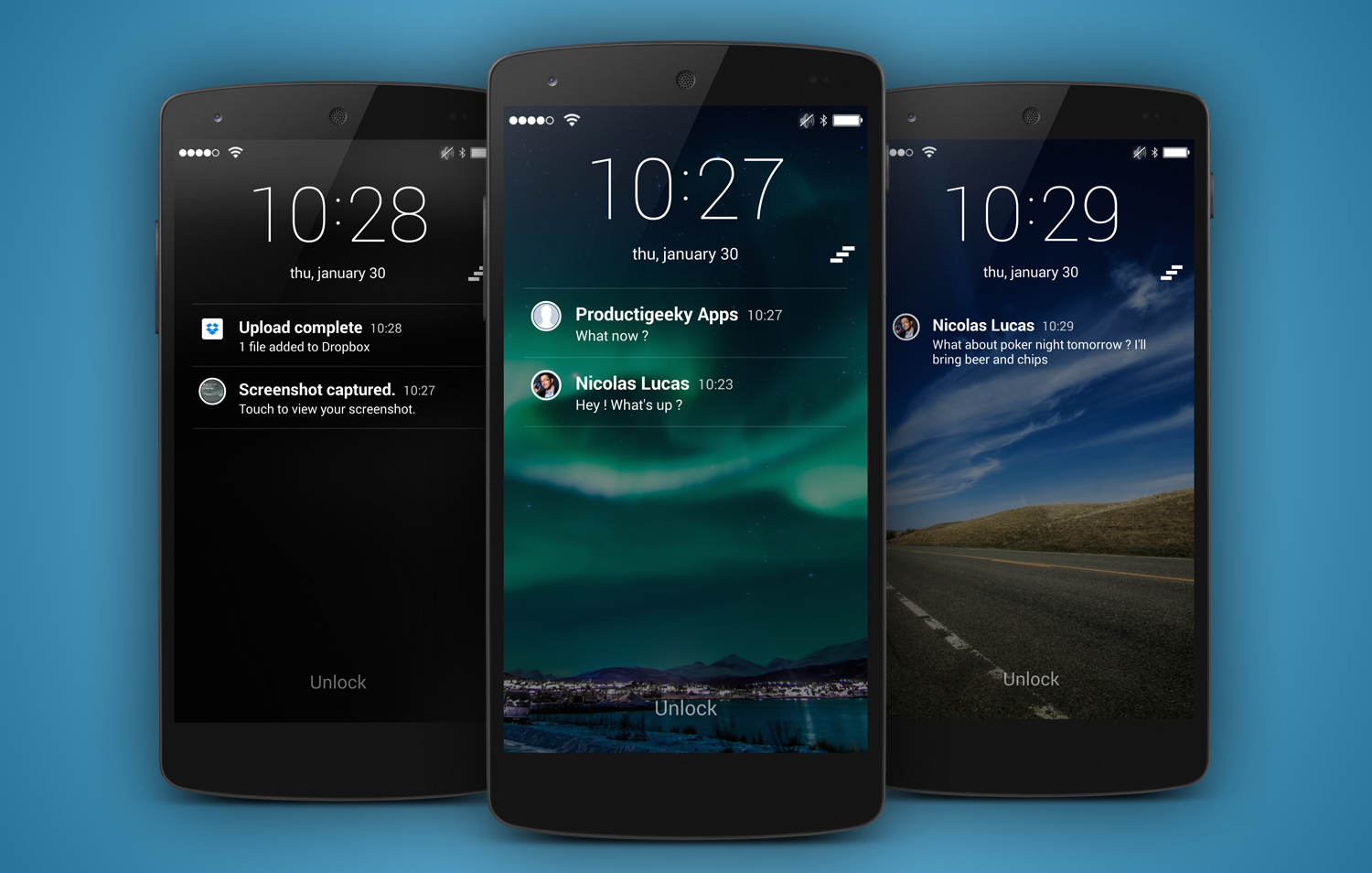 Notifications Lock Screen android