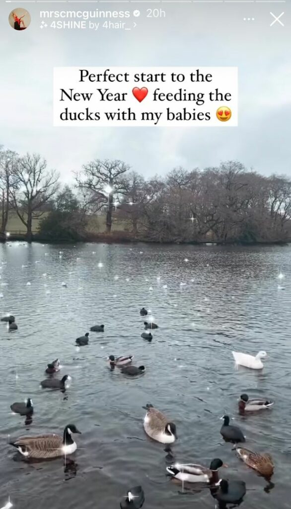 Christine McGuinness spent New Year's Day with her kids, feeding ducks